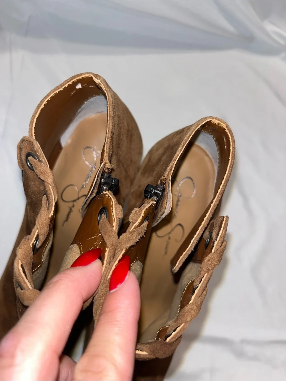 Jessica Simpson Brown Suede Platform Ankle Boots - Women